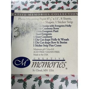 Creative Memories 8 1/2 X 11 Xmas Photo Mounting Kit Paper, Stickers